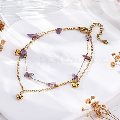 Bracelets multibrins en acier inoxydable 304 de style bohème&nbsp;LS-BJEW-Z088-01D-G