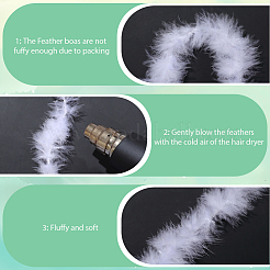 2 шт. боа из перьев индейки для танцев&nbsp;AJEW-GF0011-10