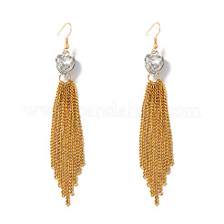 Pendientes colgantes de borla de aleación con circonitas cúbicas transparentes para mujer&nbsp;WG395D2-01