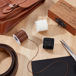 60m 3色 丸型ワックスポリエステルコード  3個のプラスチックスプール付き  DIYジュエリービーズ作り用  ミックスカラー  0.8mm  約21.87ヤード（20m）/色&nbsp;OCOR-DR0001-28A