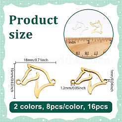 16 шт. 2-х цветные подвески-соединители из нержавеющей стали STAS-GA0001-91
