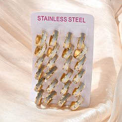 Серьги-кольца из нержавеющей стали 304 с эффектом полировки EJEW-M001-27G