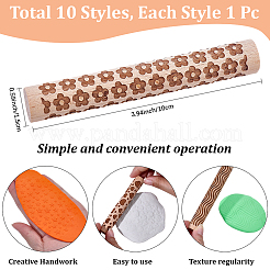 10 rullo per texture in argilla con manico in legno in 10 stili&nbsp;TOOL-CN0001-12A