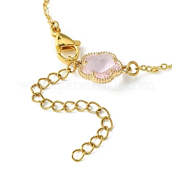 Стеклянные браслеты с цветочными звеньями BJEW-JB10219-01