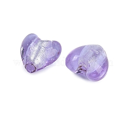 Ручная серебряная фольга стеклянные бусины Lampwork LAMP-Q005-06