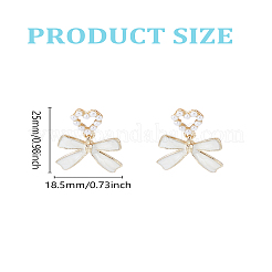 1 пара сережек-гвоздиков с бантом из сплава и эмалью&nbsp;EJEW-LP0007-086