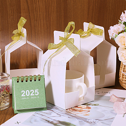 Квадратные бумажные коробки для хранения подарков с лентой CON-WH0089-115