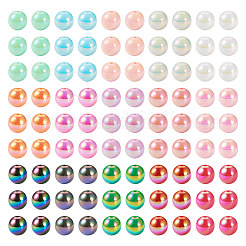 120 pz 15 colori placcatura uv perline acriliche iridescenti arcobaleno&nbsp;PACR-TA0001-06