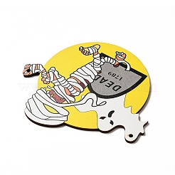 Большие подвески из дерева с односторонним принтом WOOD-I010-09C