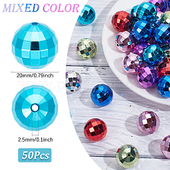 50 шт. цветные акриловые бусины&nbsp;PACR-SC0001-03