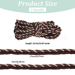 Отделка шнуром из полиэстера длиной 12.5 м&nbsp;SRIB-WH0011-147D