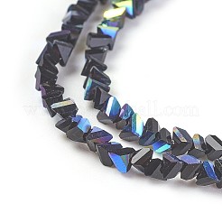 Стеклянные бусины с гальваническим покрытием  GLAA-F092-B01