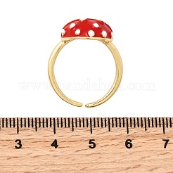 Латунные эмалевые регулируемые открытые манжеты для женщин RJEW-I111-10G-03