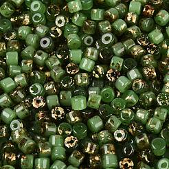 Cuentas de vidrio Picasso de imitación de jade&nbsp;SEED-Q039-05A-B01