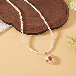 1 pendentif médaillon en laiton émaillé&nbsp;FIND-TA0010-71B