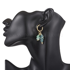 Серьги-кольца в форме ракушки из латуни&nbsp;EJEW-JE06747-03