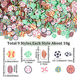 90pcs 9 Arten handgemachte Polymer-Ton-Perlen&nbsp;CLAY-SC0002-77