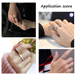 6 шт. 6 размера оправы для колец из нержавеющей стали с канавками STAS-YS0001-18P