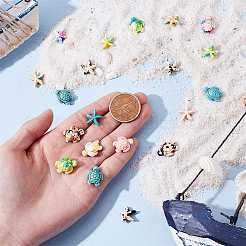 84 шт. 2 стиля 7 цвета синтетические бирюзовые окрашенные бусины на тему океана&nbsp;G-UN0001-31