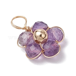 Подвески из натурального зеленого авантюрина/розового кварца/амазонита и медной проволоки&nbsp;PALLOY-JF03606