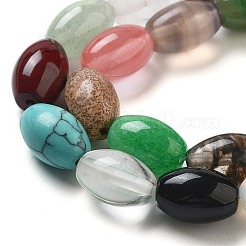 Нити бусин из натуральных и синтетических смешанных драгоценных камней G-B106-B28-01