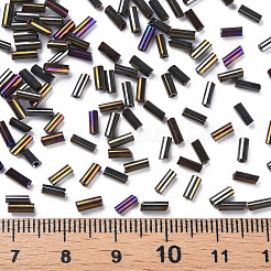 Стеклянные бусины цвета металлик SEED-N005-001-D03