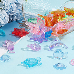 50шт 5 стиля прозрачные акриловые бусины OACR-PH0004-20