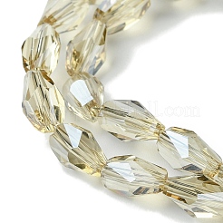 Прозрачные стеклянные бусины гальваническим пряди GLAA-K064-03B-PL01