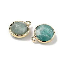 Плоские круглые подвески из натурального амазонита G-U028-03G-04