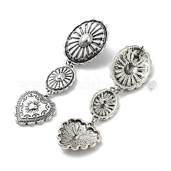 Clous d'oreilles avec pendentif en alliage &nbsp;EJEW-K262-02AS
