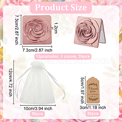 36 шт. квадратные с розой пластиковые складные зеркала&nbsp;DIY-OC0011-74