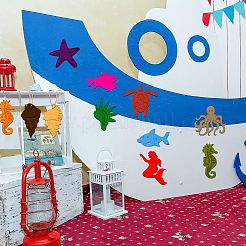 Незаконченные деревянные фигурки морских обитателей&nbsp;WOOD-CJC0010-02