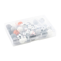 50 pz 19 stili di palline in silicone e ottone con perline distanziatrici di strass kit di risultati&nbsp;DIY-FS0010-48
