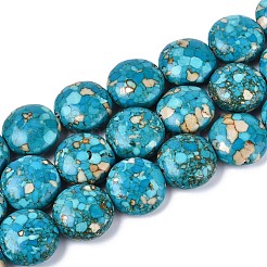 Окрашенные синтетические бирюзовые бусины TURQ-Q100-04E-01