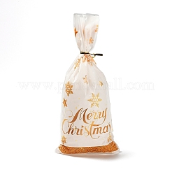 50 шт. Прозрачные целлофановые пакеты OPP с принтом снежинок на Рождество с проволочными завязками ABAG-C013-03