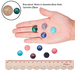 18 Arten natürlicher und synthetischer Edelstein-Cabochons&nbsp;G-PH0034-24