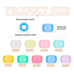 450шт 9 цвета прозрачные и светящиеся пластиковые бусины&nbsp;KY-TA0001-35