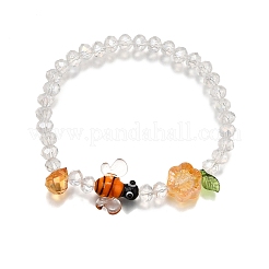 3шт 3 цвета гальванизированные стеклянные бусины эластичные браслеты&nbsp;BJEW-TA00646