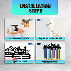 Спортивная тема железная вешалка для медалей настенная стойка для дисплея ODIS-WH0021-525