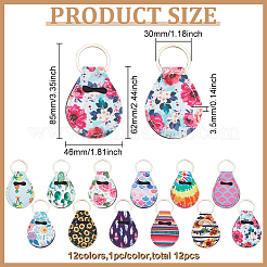 12 Uds. Bolsa de almacenamiento de llavero de neopreno con forma de lágrima de 12 colores para monedas conmemorativas&nbsp;AJEW-FG0003-66