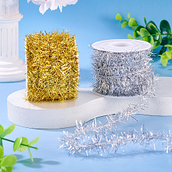 20 ярд двухцветной пластиковой блестящей мишуры AJEW-TA0002-16