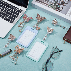 6 шт. выдвижные держатели для значков из сплава со стразами&nbsp;HJEW-NB00305