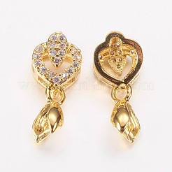 Langlebige plattierte Messing micro pave Zirkonia Eistüte Prise Kautionen&nbsp;ZIRC-F069-21G