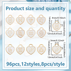 96шт 12 стиля подвески из сплава с эмалью FIND-GO0003-38A