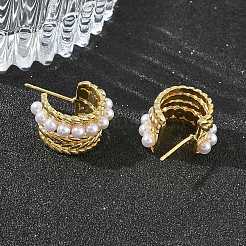 Boucles d'oreilles en laiton pour femmes&nbsp;EJEW-A168-19G