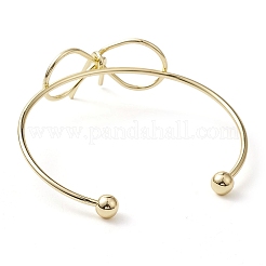 Bracelets de manchette en laiton bowknot&nbsp;BJEW-D039-37C-G