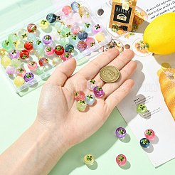 60 шт. 12-х цветные прозрачные стеклянные подвески в форме яблока&nbsp;DGLA-CJ0001-03