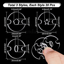 60 шт. 3 формы акрилового вязаного шапочного инструмента для изготовления застежки FIND-GA0004-03