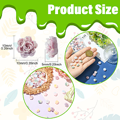 100 pz. 9 cabochon di fiori in plastica bicolore&nbsp;MRMJ-CJ0001-34