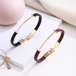 2шт 2 цвета браслеты из искусственной кожи для женщин&nbsp;BJEW-GO0002-09
